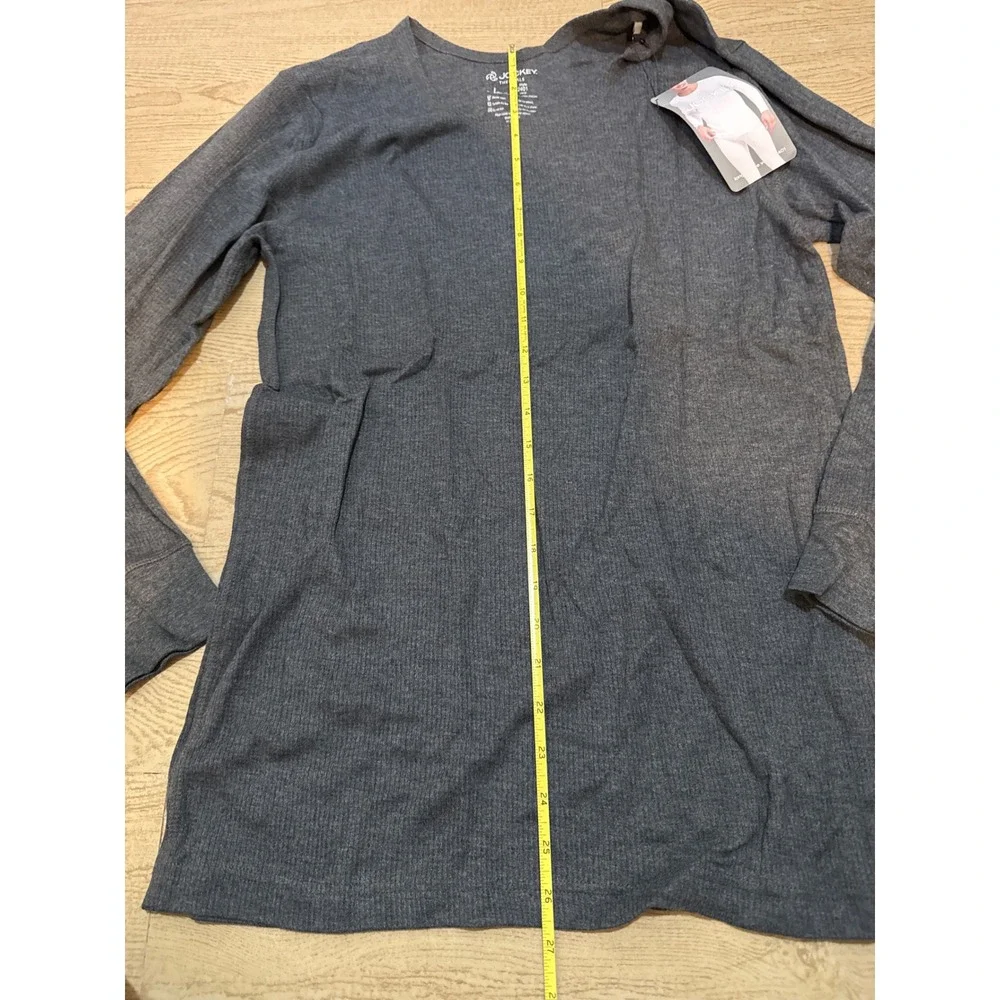 NWT Jockey Thermals Mens Long Sleeve Vest Style 2401 Grey Size Large‎